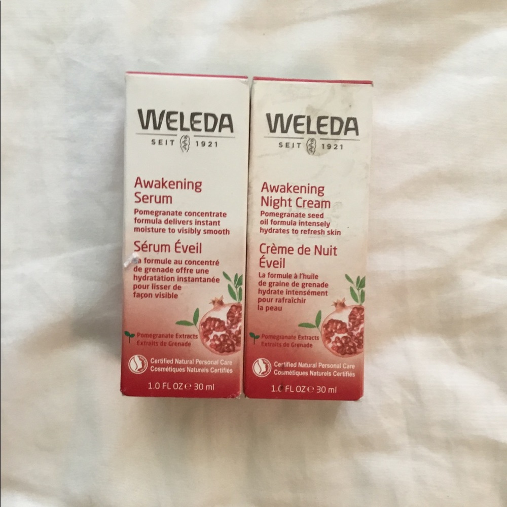 Weleda pomegrante facial products